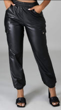 Load image into Gallery viewer, PU LEATHER JOGGER STYLE PANTS
